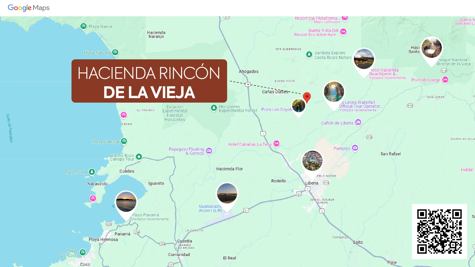 Mapa Hacienda Rincón de la Vieja